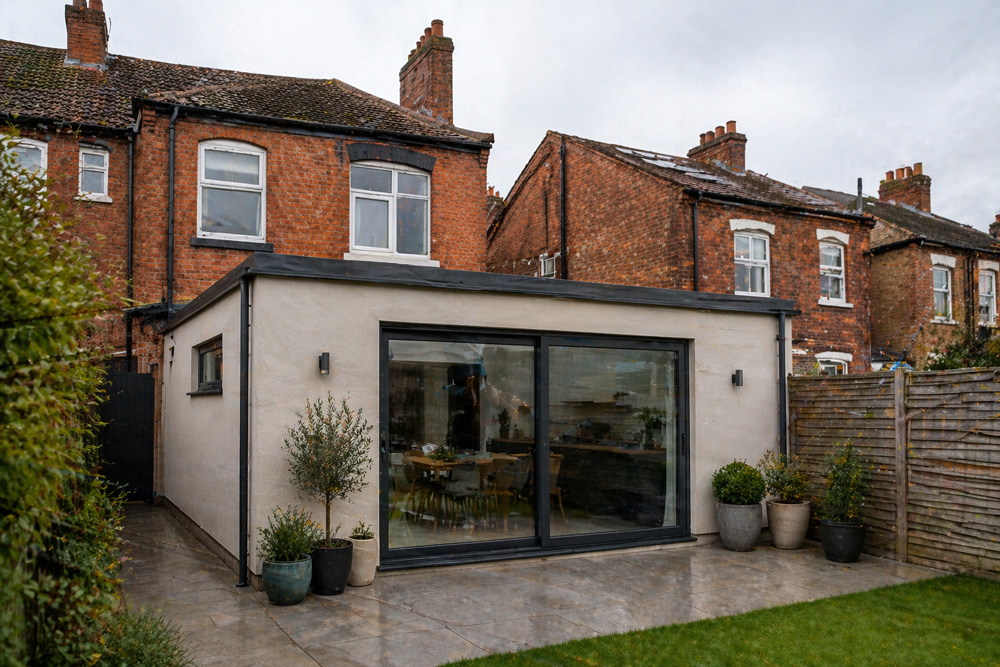 Flat roof extension on residential property in Bristol