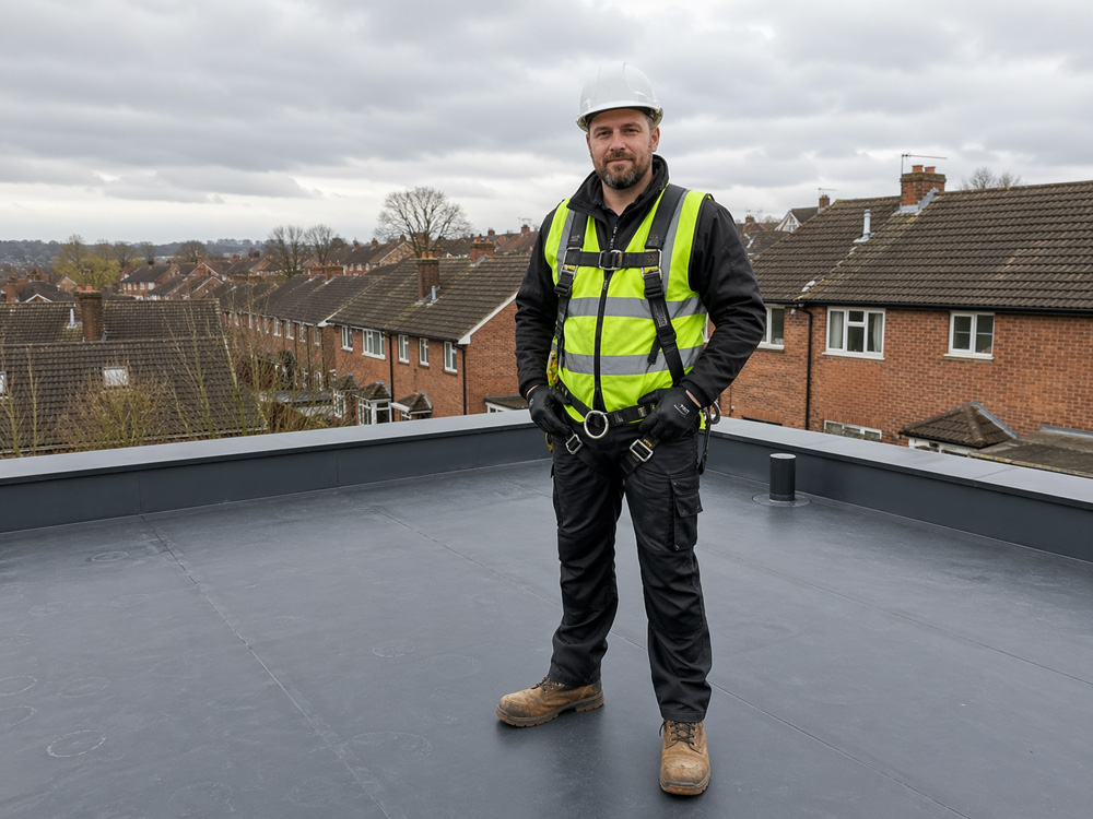 Professional roofing contractor in Bristol after roof inspection